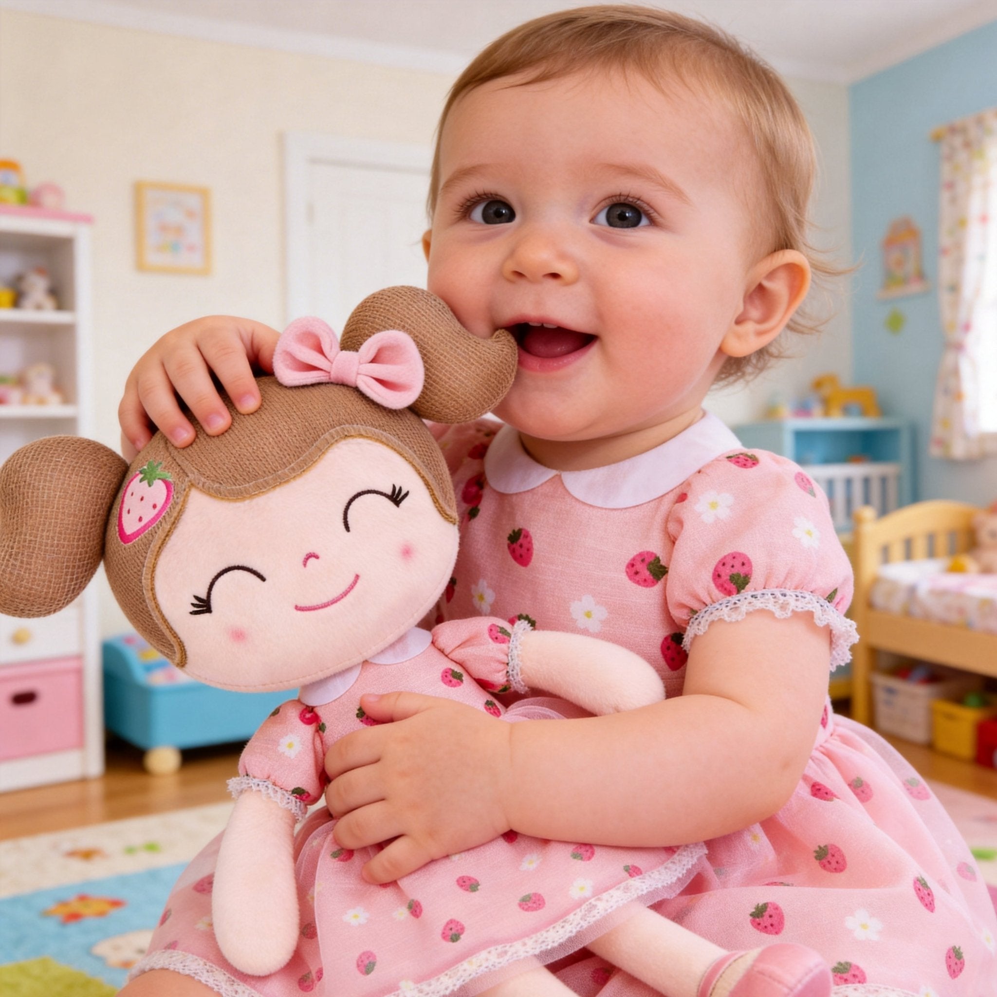 Personalized 16 - inch Gloveleya Strawberry Girl Plush doll Perfect 1st birthday gift Spring Girl Series - Gloveleya Official