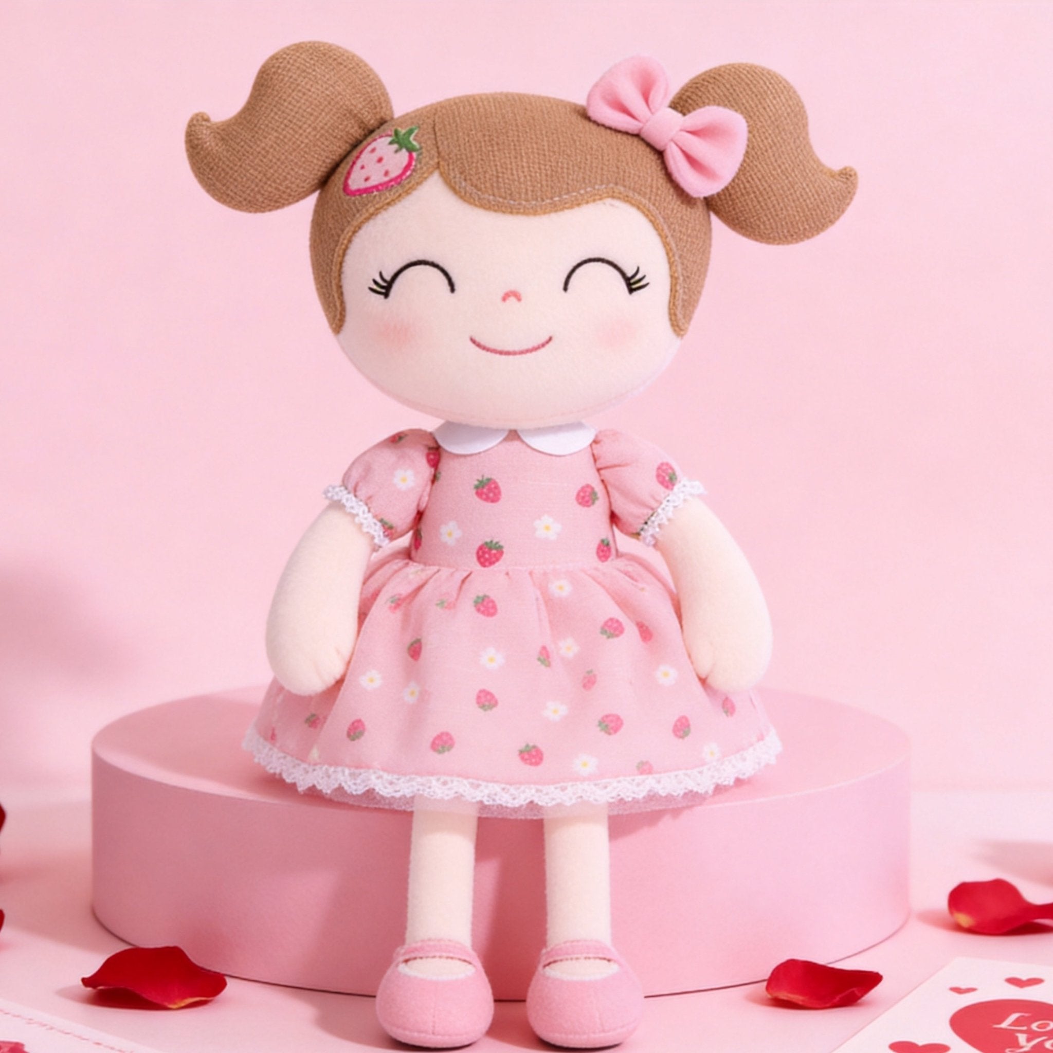 Personalized 16 - inch Gloveleya Strawberry Girl Plush doll Perfect 1st birthday gift Spring Girl Series - Gloveleya Official
