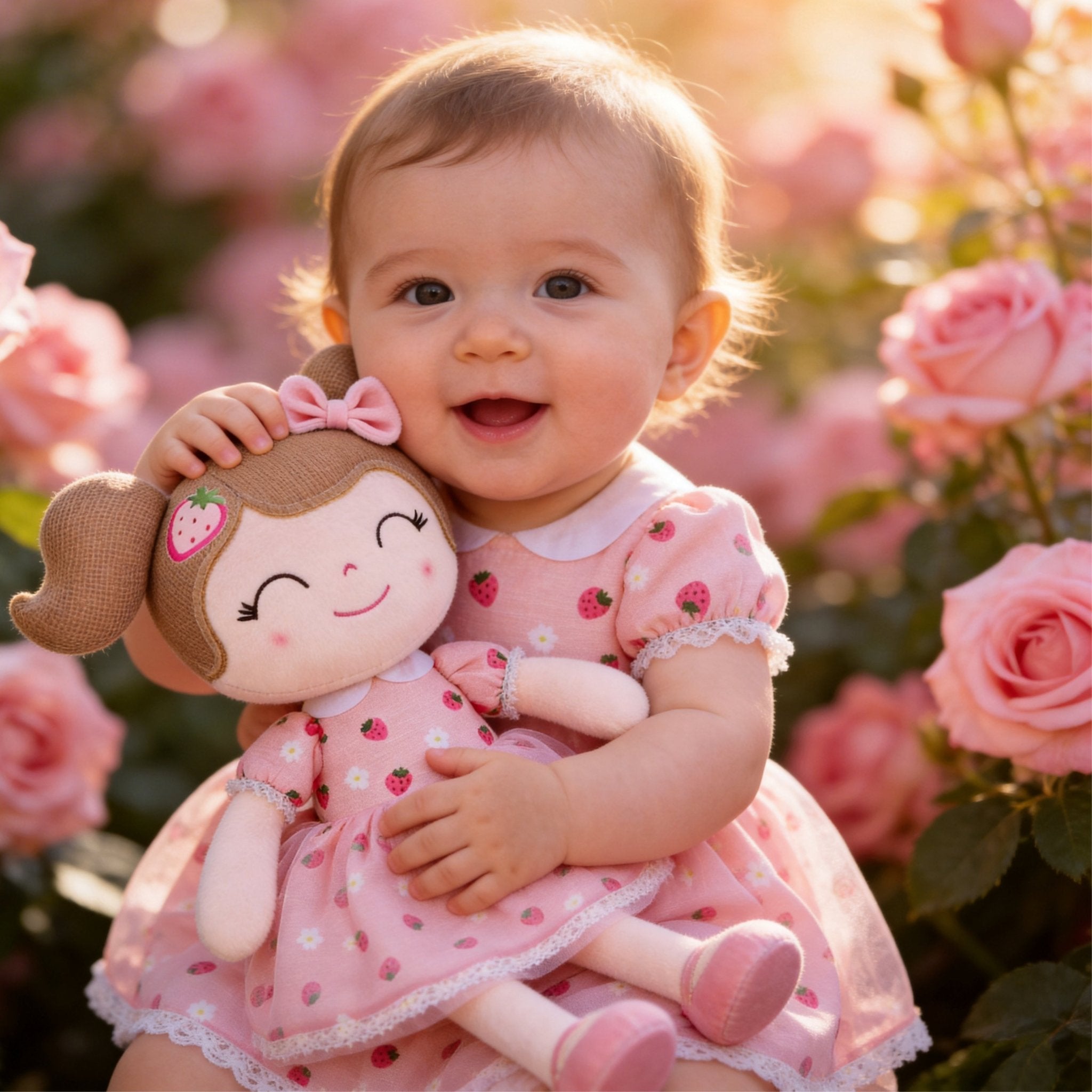Personalized 16 - inch Gloveleya Strawberry Girl Plush doll Perfect 1st birthday gift Spring Girl Series - Gloveleya Official
