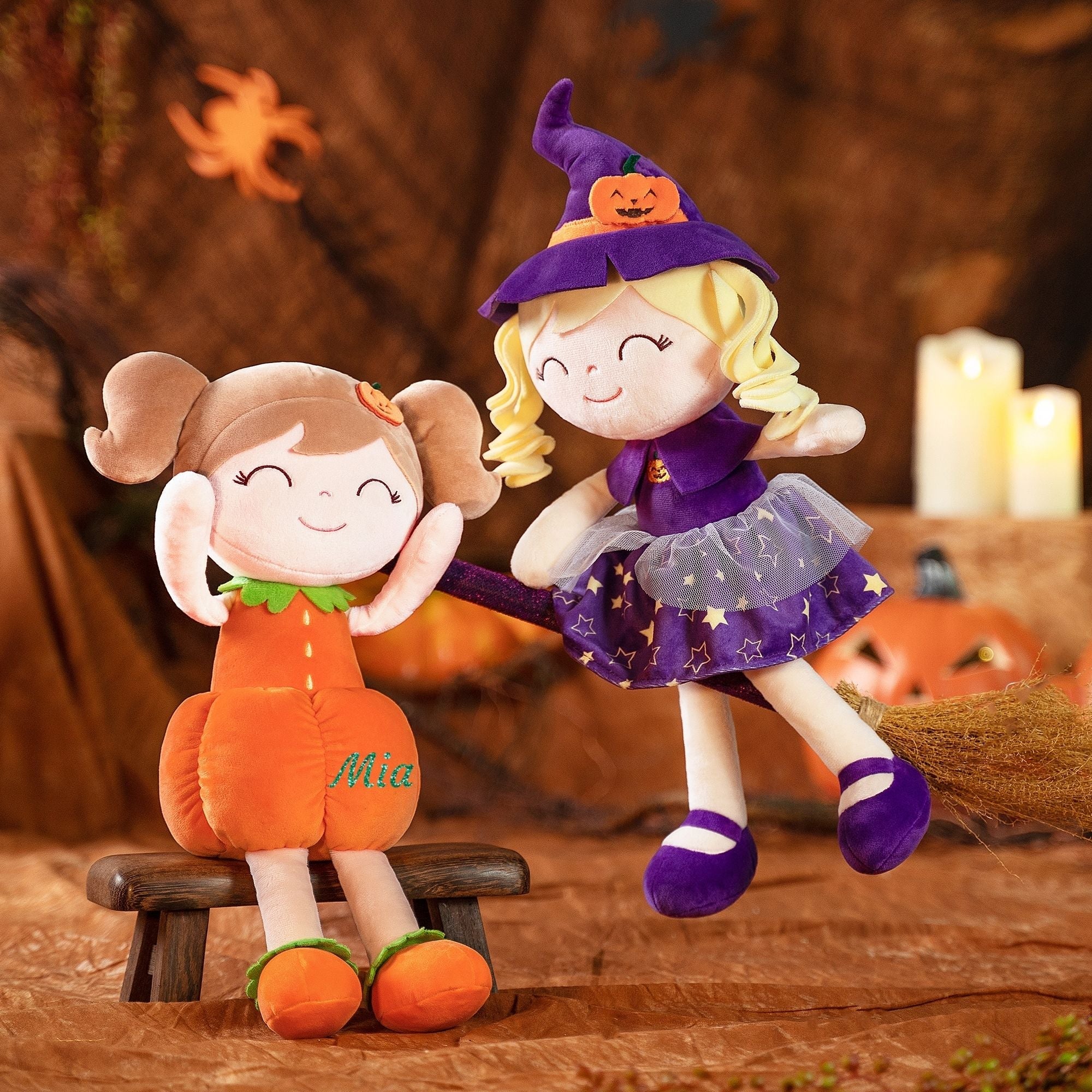 Personalized Gloveleya 18 - inch Halloween Toy Baby Girl Gifts Plush Pumpkin Doll Orange - Gloveleya Official