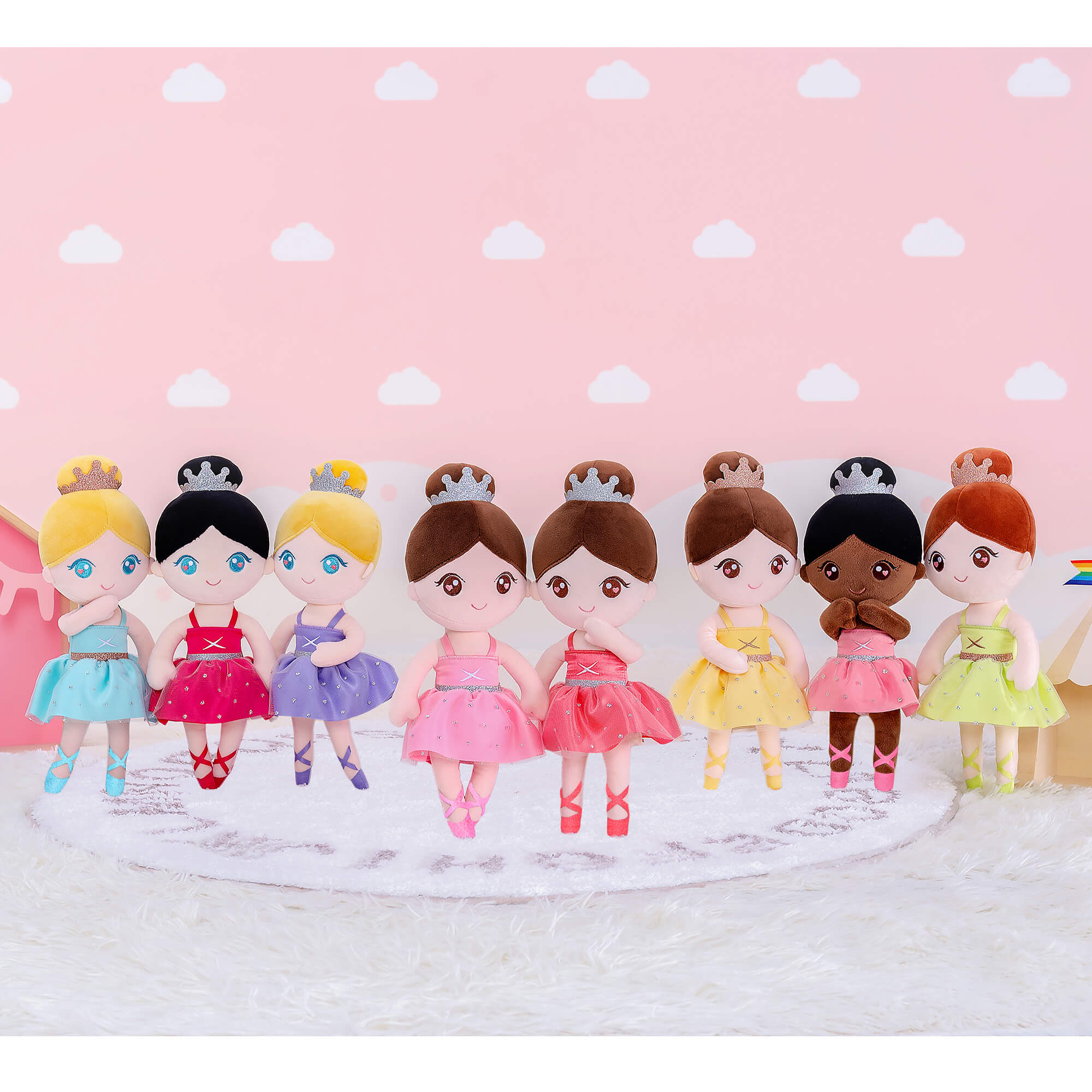Gloveleya 13-inch Personalized Plush Dolls Ballerina Series Pink Ballet Dream