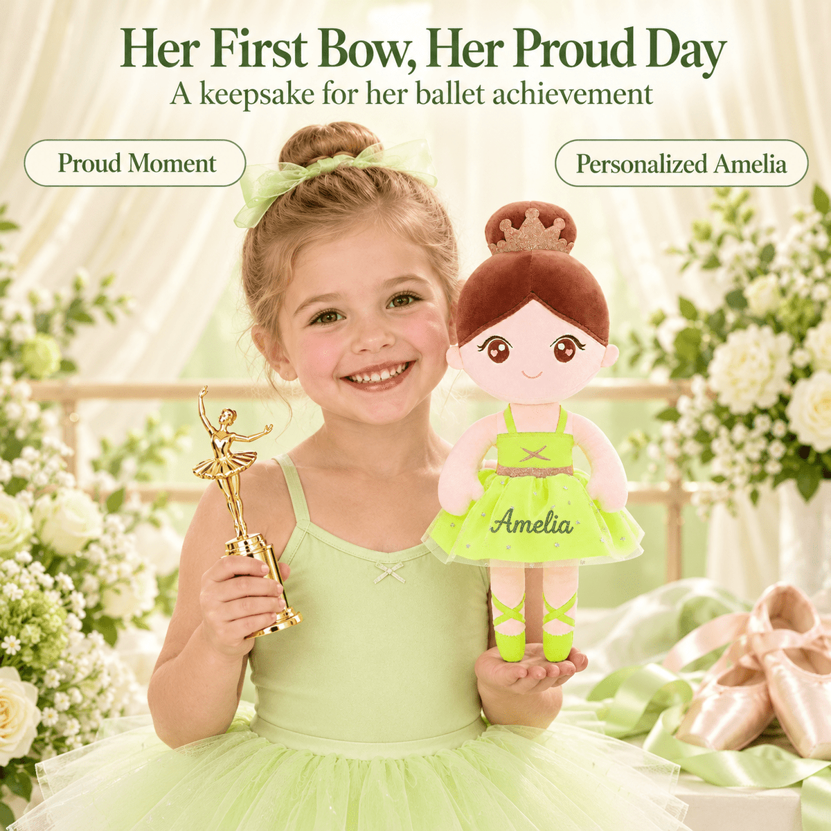 Personalized Gloveleya Ballet Girl Green - Gloveleya Official