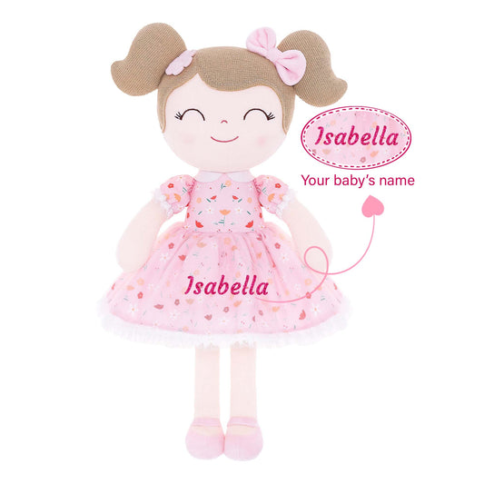 Personalized Gloveleya Garden Pink Flower Girls Dolls Pink - Gloveleya Official