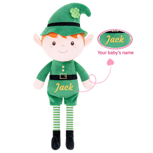 Personalized Gloveleya Saint Patrick's Day Blessings Gifts Plush Shamrock Elf Doll 16" Green Boy - Gloveleya Official