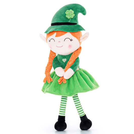 Personalized Gloveleya Saint Patrick's Day Blessings Gifts Plush Shamrock Elf Doll 16" Green Girl - Gloveleya Official