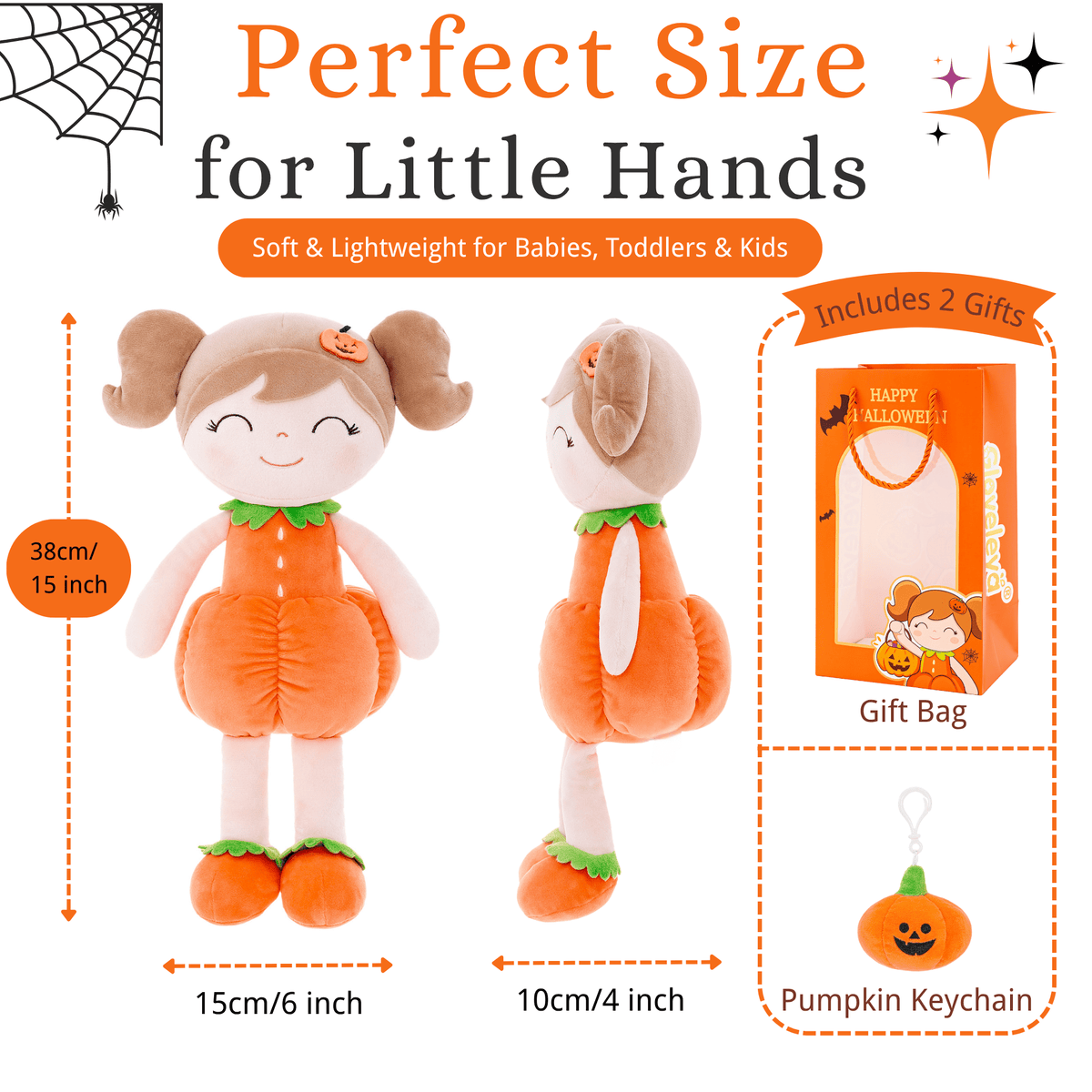 Personalized Halloween Doll Gift Set – Custom Pumpkin Doll & Witch Doll - Gloveleya Official