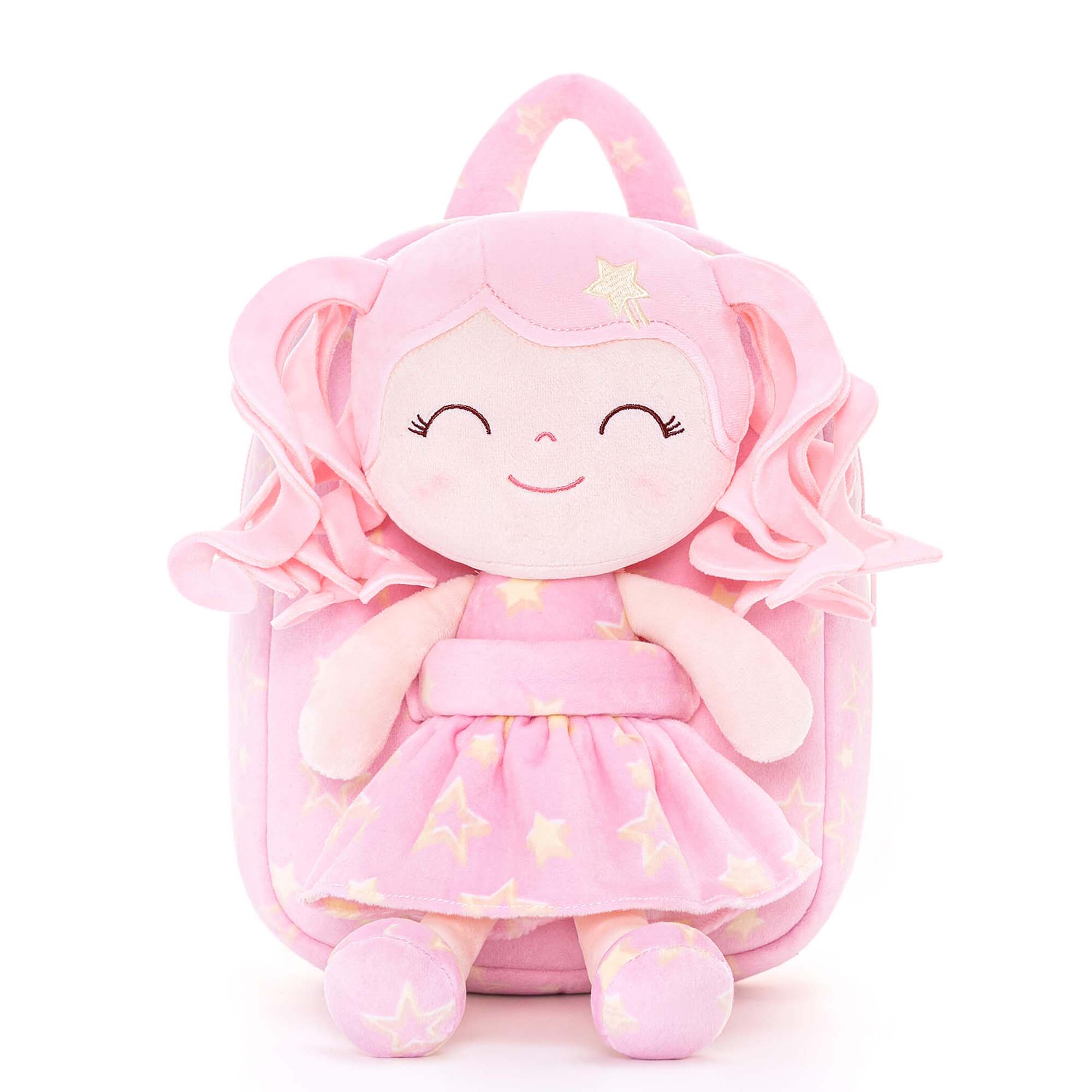 Gloveleya 9-inch Personalized Plush Curly Star Dolls Backpack Gifts