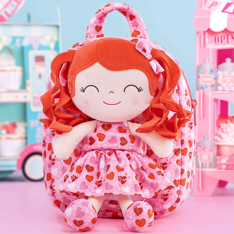 Gloveleya 9-inch Personalized Spring Girl Love Heart Dolls Backpacks Series