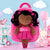 Personalized Gloveleya Curly Ballet Girl Dolls Backpack Tanned Skin Rose