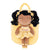 Personalized Gloveleya Curly Ballet Girl Dolls Backpack Tanned Skin Gold 9inches