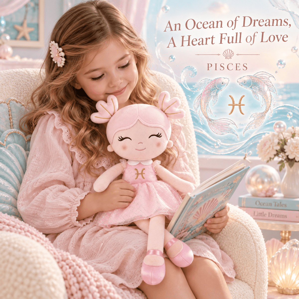 Pisces Zodiac Doll Gift Set – 17-Inch Birthday Gift for Girls - Gloveleya Official