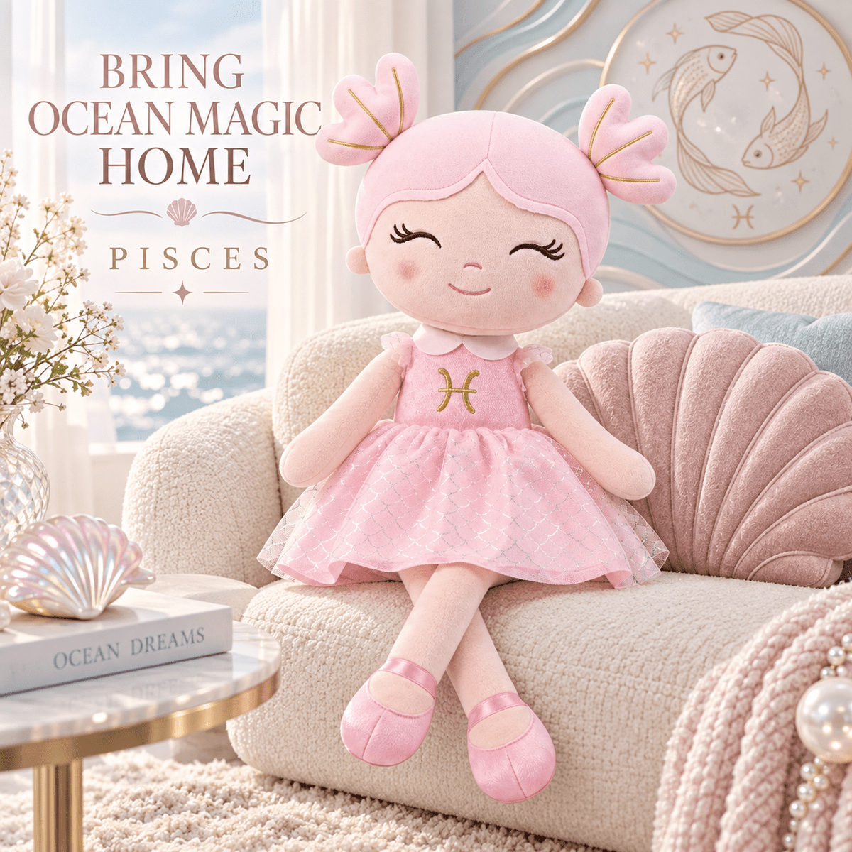 Pisces Zodiac Doll Gift Set – 17-Inch Birthday Gift for Girls - Gloveleya Official