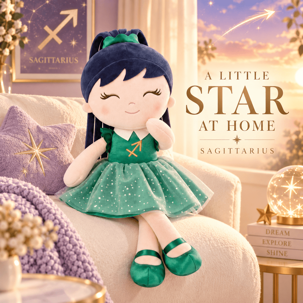 Sagittarius Zodiac Doll Gift Set – 17-Inch Birthday Gift for Girls - Gloveleya Official