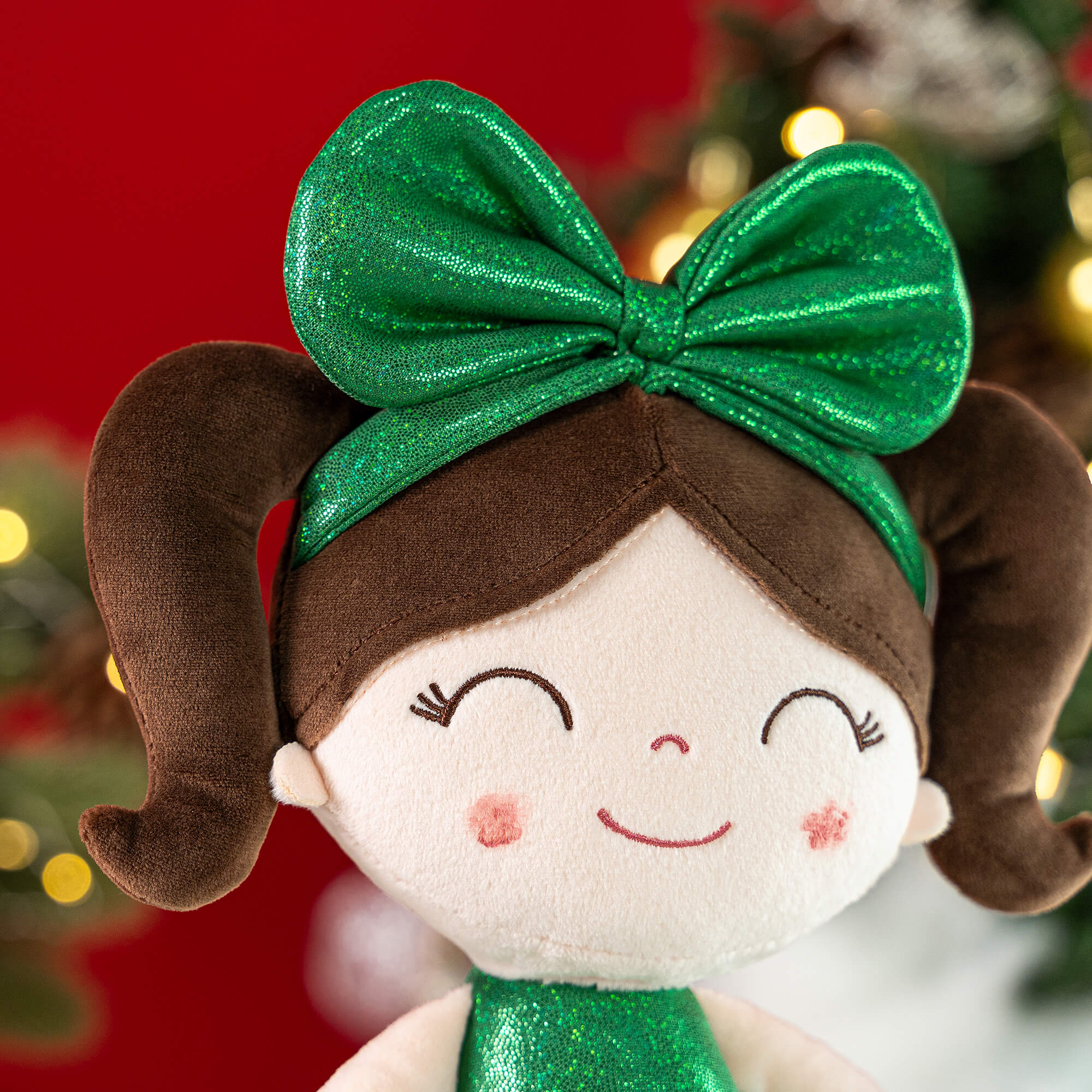 (US Only) Gloveleya 12 - inch Christmas Baby Girl Gifts Plush Doll Green - Gloveleya Official