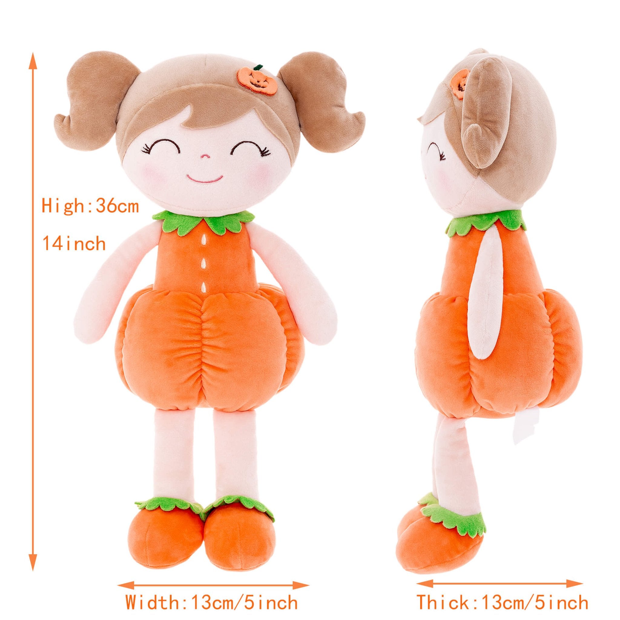 (US Only) Gloveleya 18 - inch Halloween Toy Baby Girl Gifts Plush Pumpkin Doll Orange - Gloveleya Official