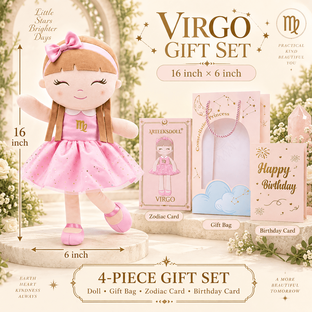 Virgo Zodiac Doll Gift Set – 17-Inch Birthday Gift for Girls - Gloveleya Official